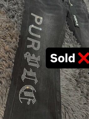 Purple brand jeans rhinestone